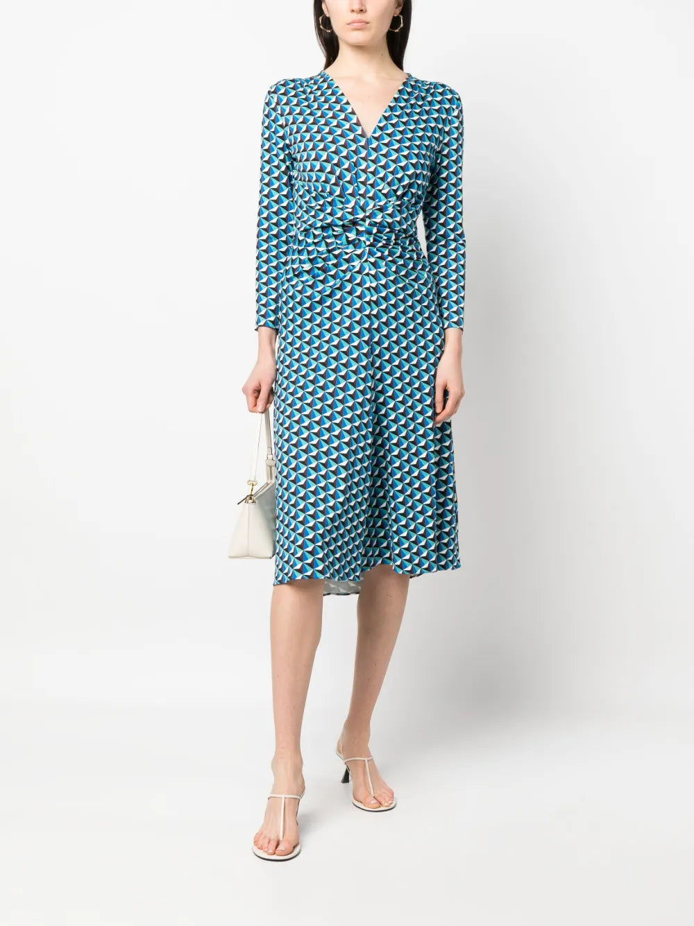 Jerry Geometric-Print Flared Dress
