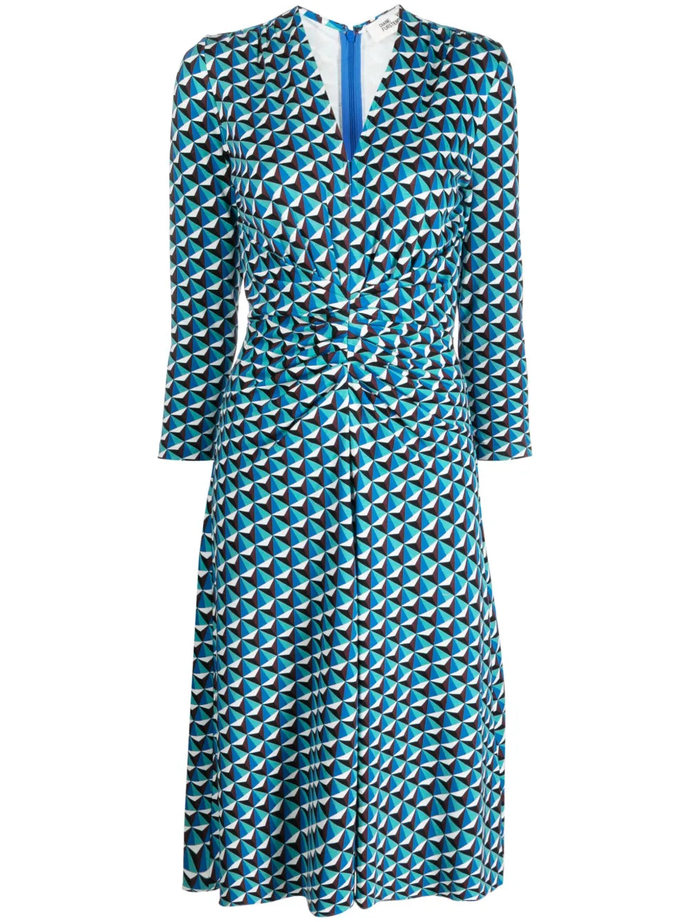 Jerry Geometric-Print Flared Dress