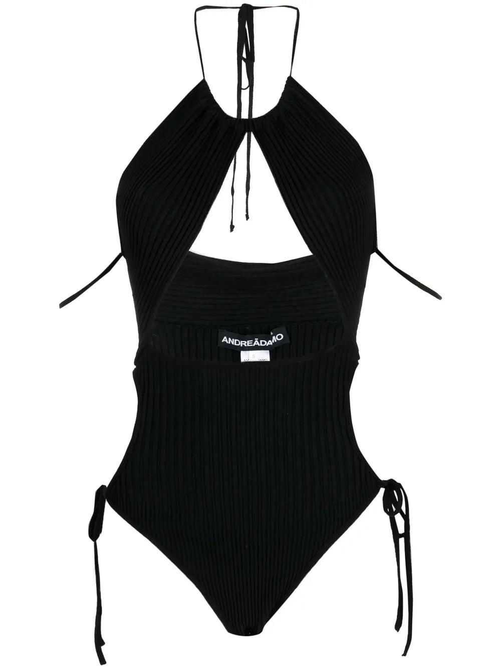 Ribbed-Knit Cut-Out Bodysuit