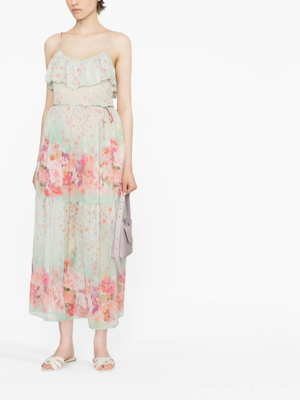 Flower-Star-Print Long Dress