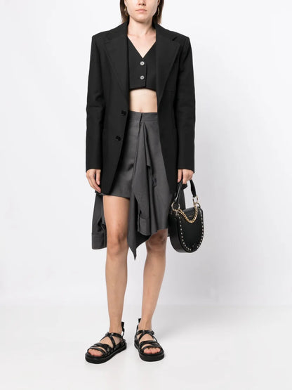 Notched-Lapels Single-Breasted Blazer
