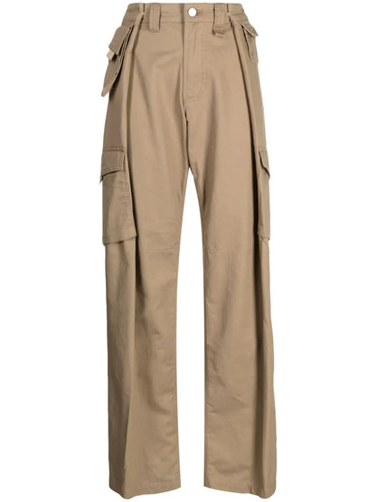 Wide-Leg Cotton Cargo Pants