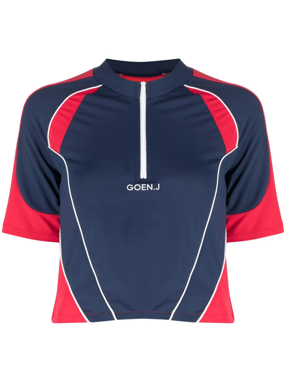 Colour-Block Logo-Embroidered Top
