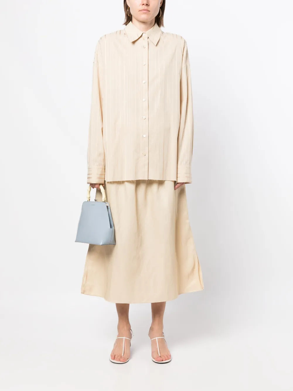 Striped Metallic-Threading Shirt