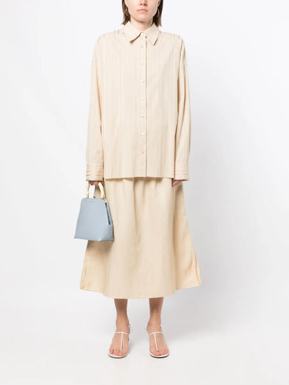 Striped Metallic-Threading Shirt