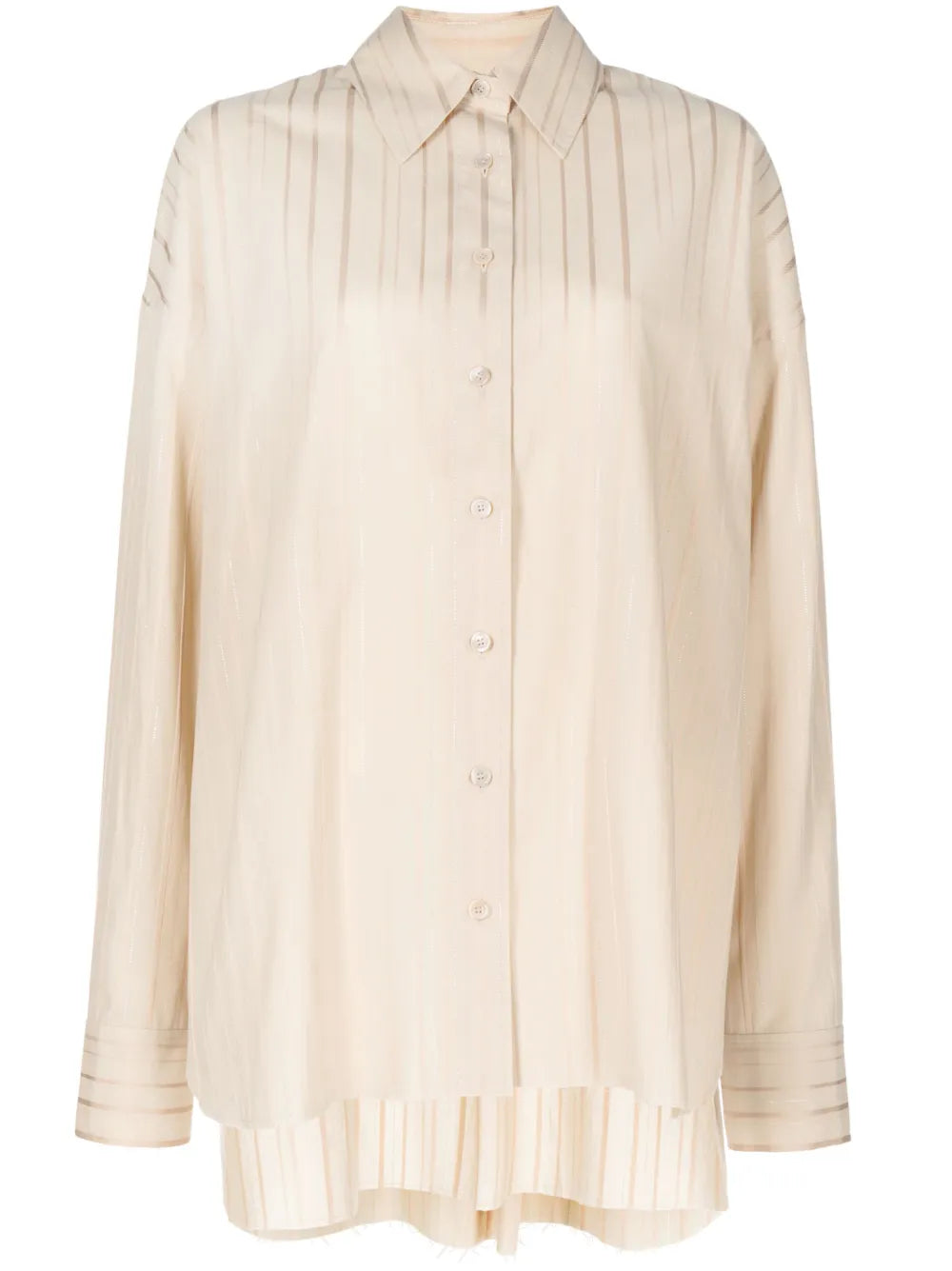 Striped Metallic-Threading Shirt