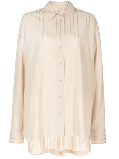 Striped Metallic-Threading Shirt