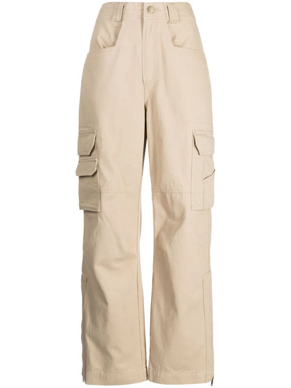 Wide-Leg Cotton Cargo Pants
