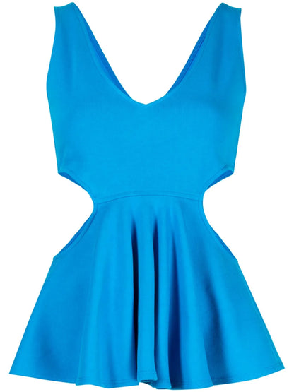 Cut-Out Ruffled Tank Top