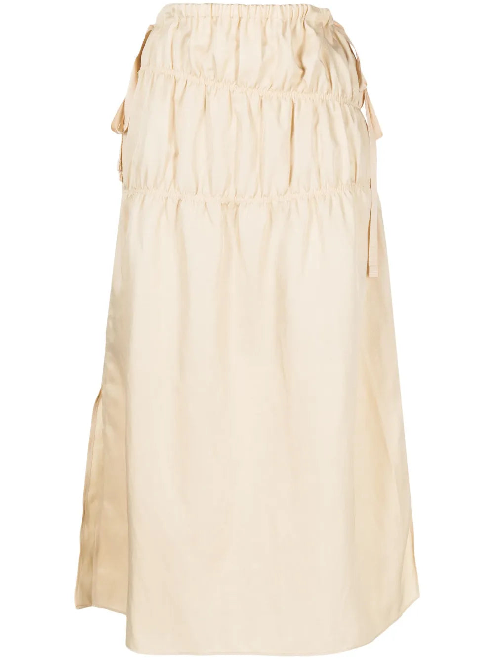 Midi Ruched Straight Skirt