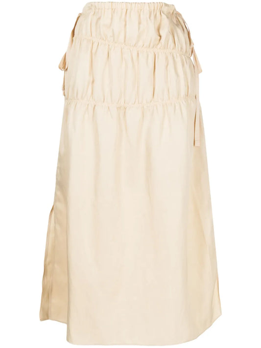 Midi Ruched Straight Skirt