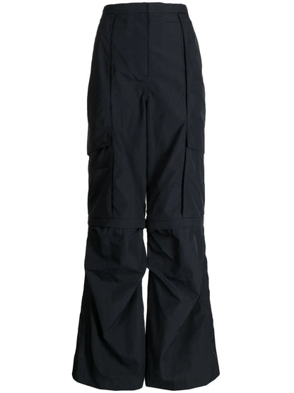 Detachable-Panel Wide-Leg Cargo Pants