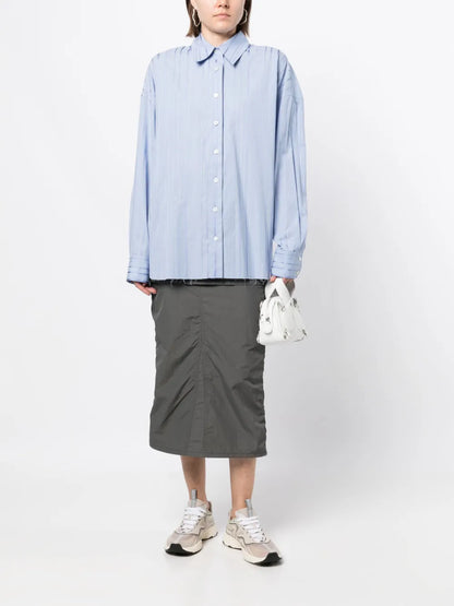 Metallic-Threading Striped Shirt