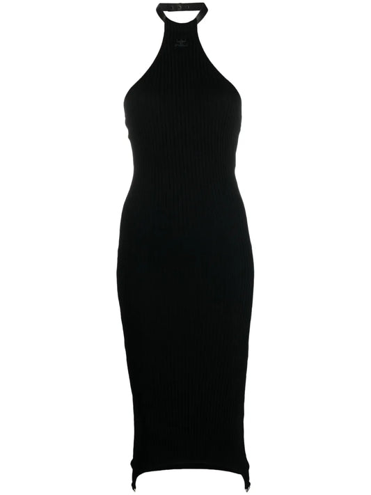 Ribbed-Knit Halterneck Dress