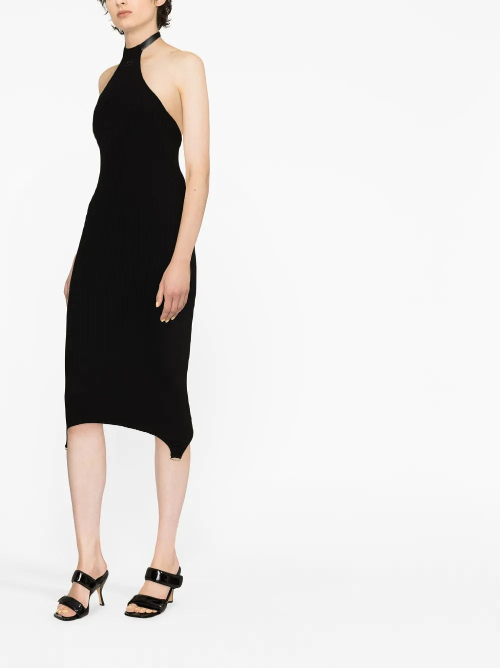 Ribbed-Knit Halterneck Dress