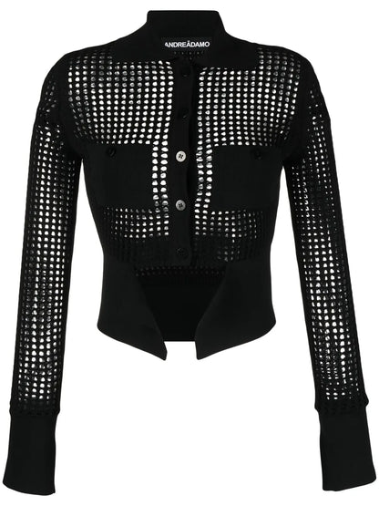 Open-Knit Panelled Cardigan