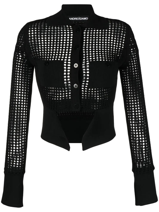 Open-Knit Panelled Cardigan