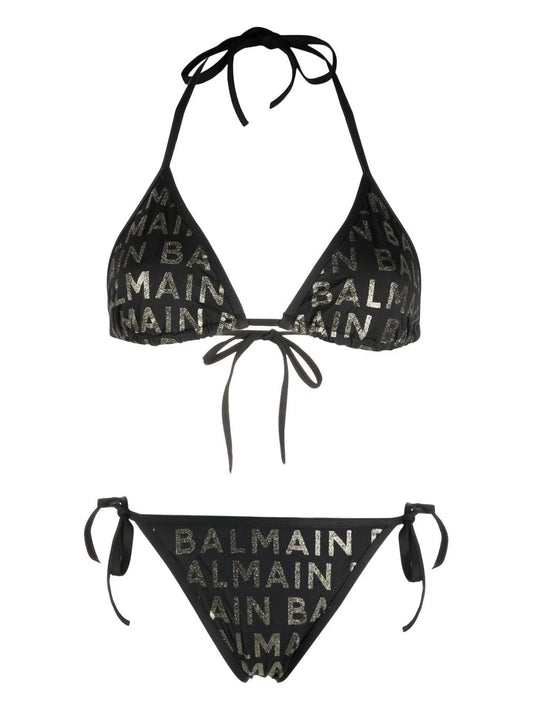 Logo-Print Bikini Set
