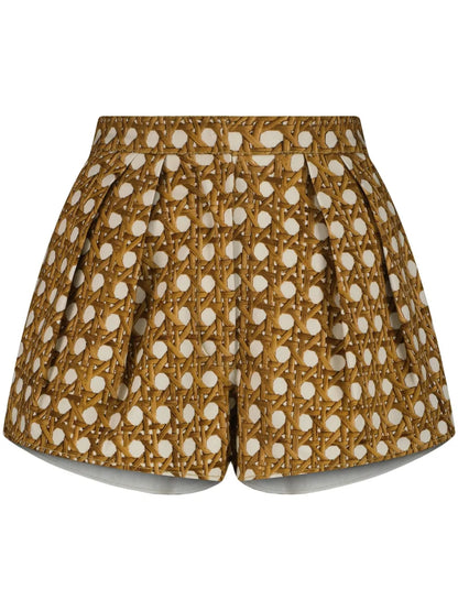 Vienna Straw Pleated Shorts