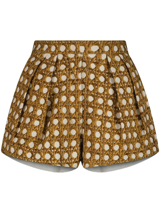 Vienna Straw Pleated Shorts