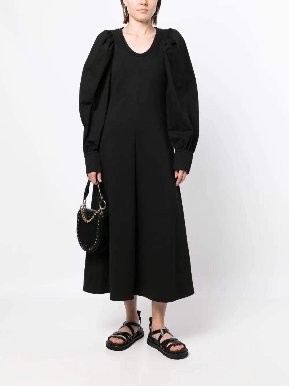 Flared Puff-Sleeve Dress