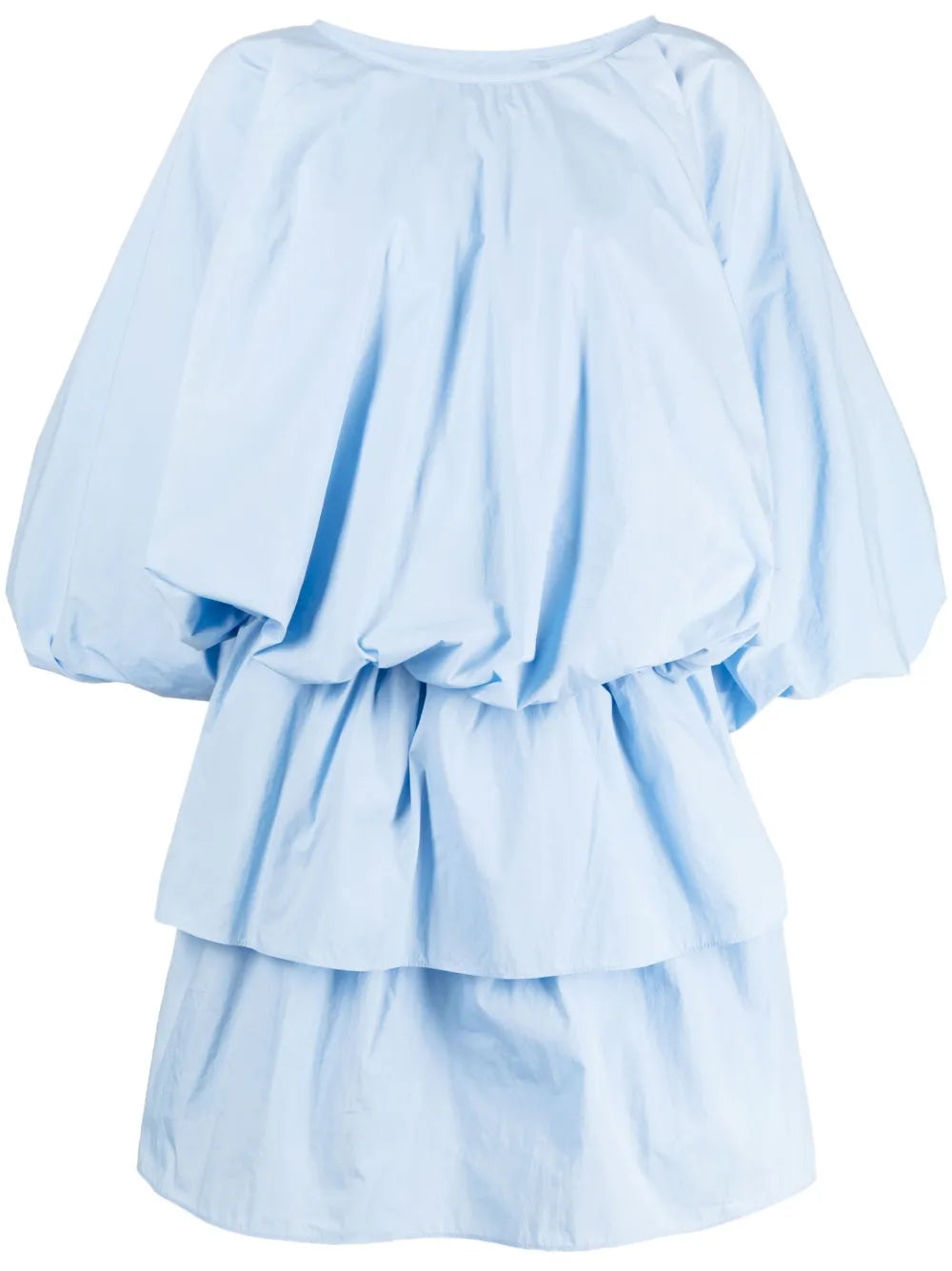 Balloon-Sleeves Poplin Dress