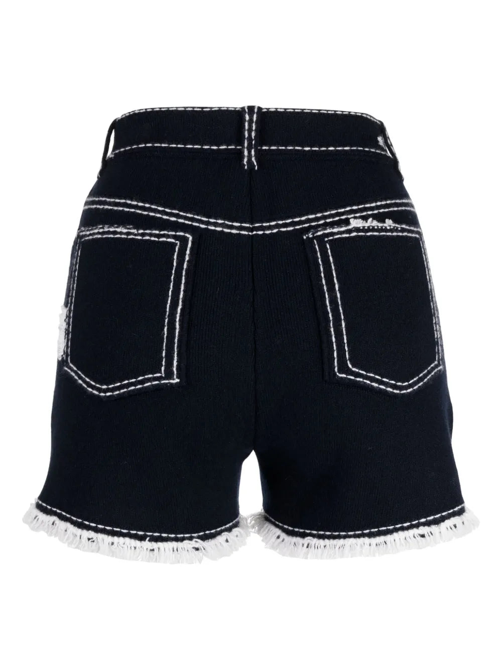 Fine-Knit Fringe-Detail Shorts
