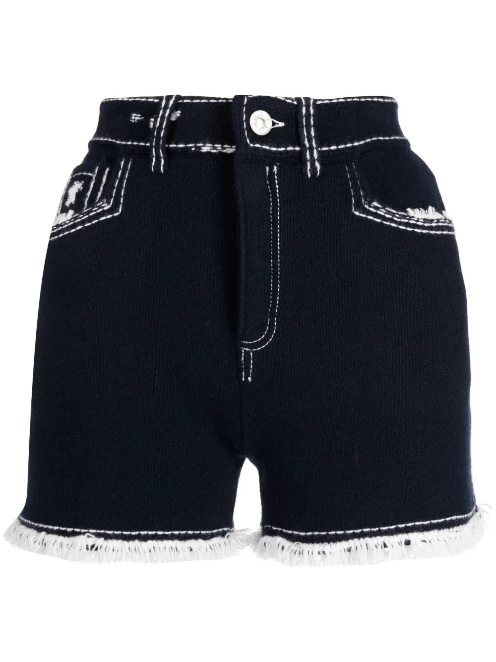 Fine-Knit Fringe-Detail Shorts