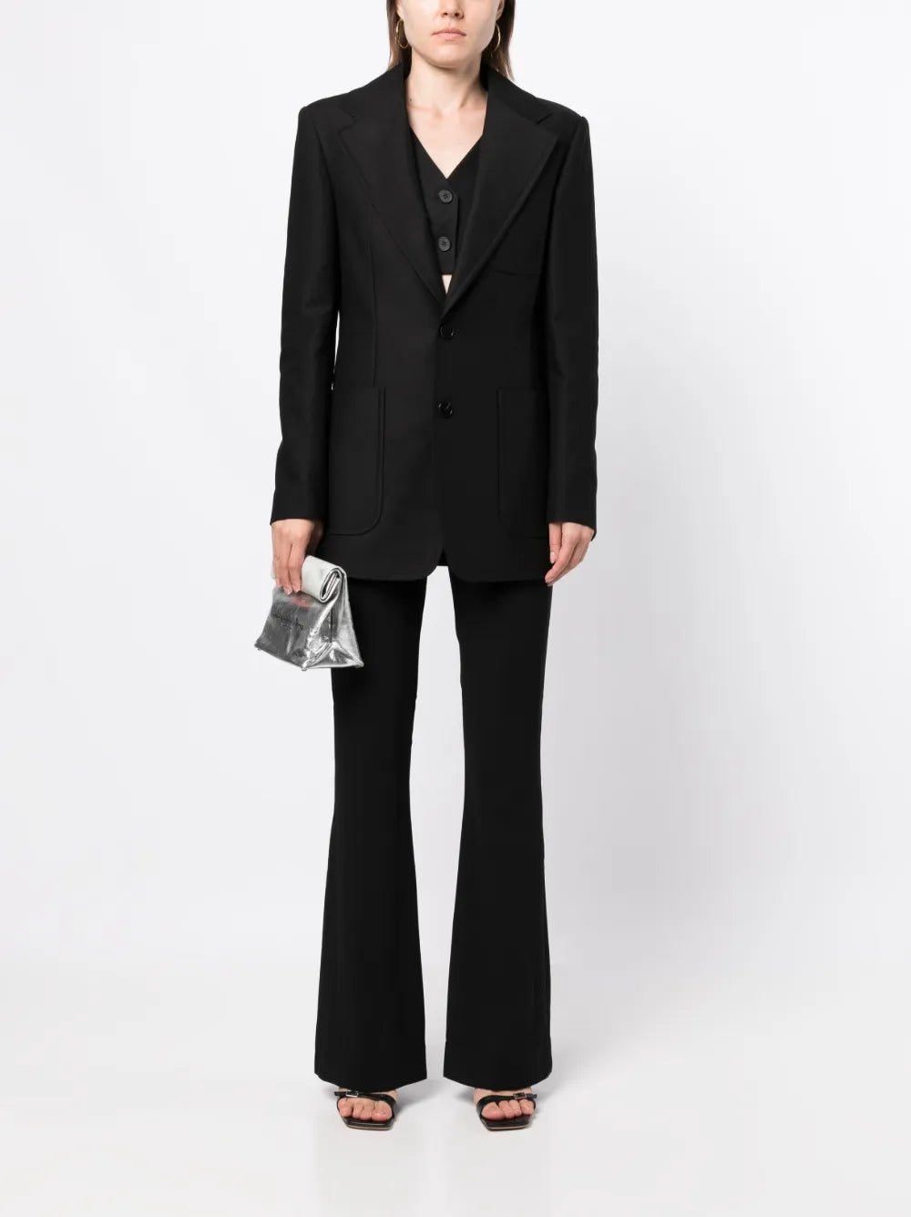 Notched-Lapels Single-Breasted Blazer