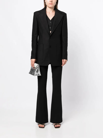 Notched-Lapels Single-Breasted Blazer