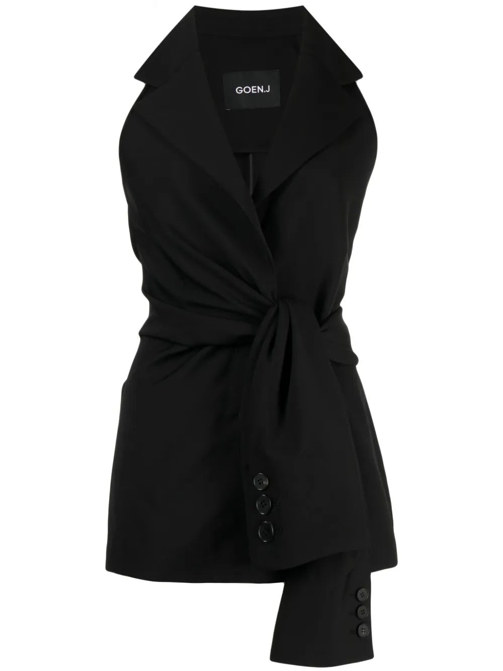 Knot-Detailing Sleeveless Blazer