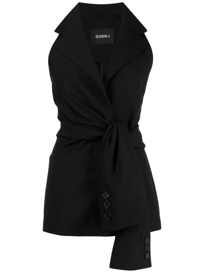 Knot-Detailing Sleeveless Blazer