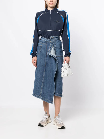 Asymmetric Denim Skirt