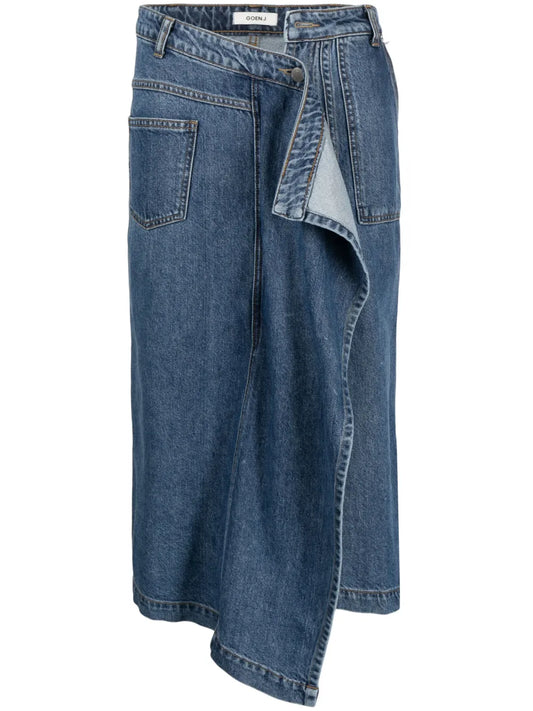 Asymmetric Denim Skirt