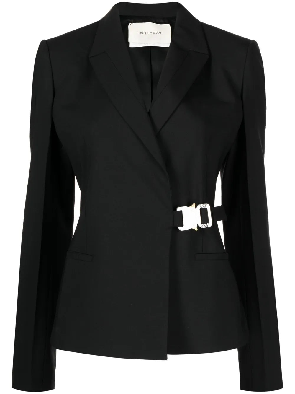Buckle-Fastening Wrap Blazer