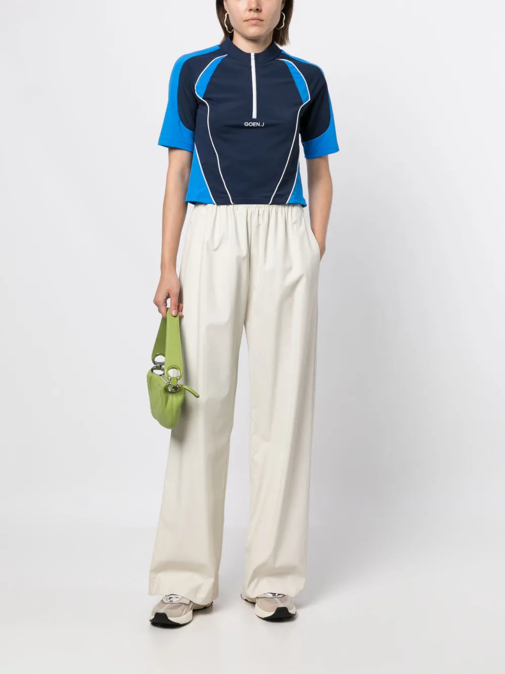 Colour-Block Logo-Embroidered Top