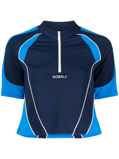 Colour-Block Logo-Embroidered Top