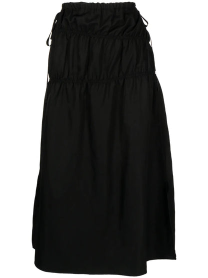 Midi Ruched Straight Skirt