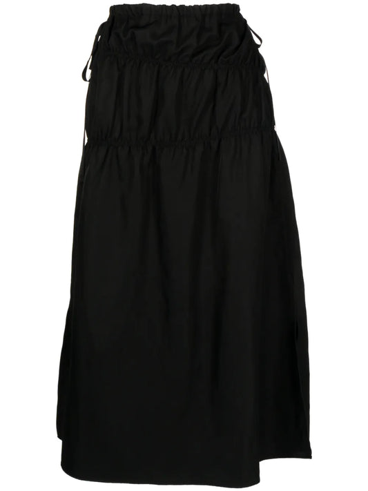 Midi Ruched Straight Skirt