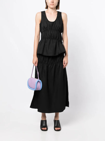 Midi Ruched Straight Skirt