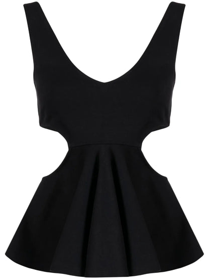 Cut-Out Ruffled Top
