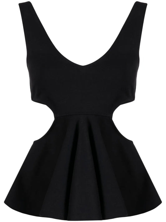 Cut-Out Ruffled Top