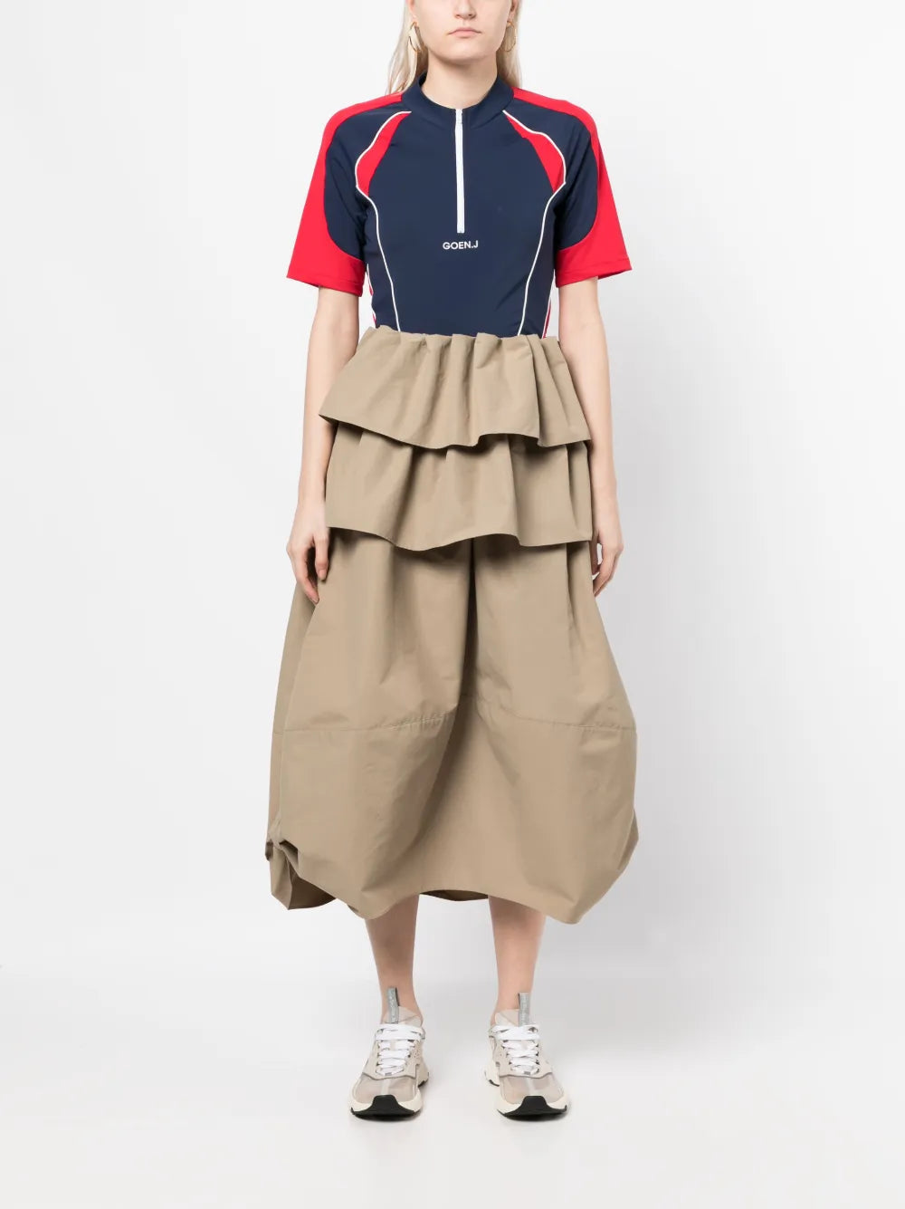 Ruffled Midi Skirt