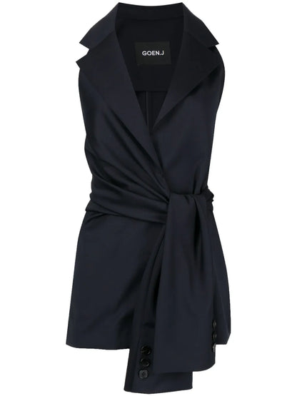 Knotted-Detail Sleeveless Blazer