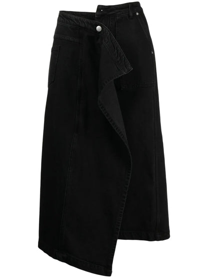 Asymmetric Denim Skirt