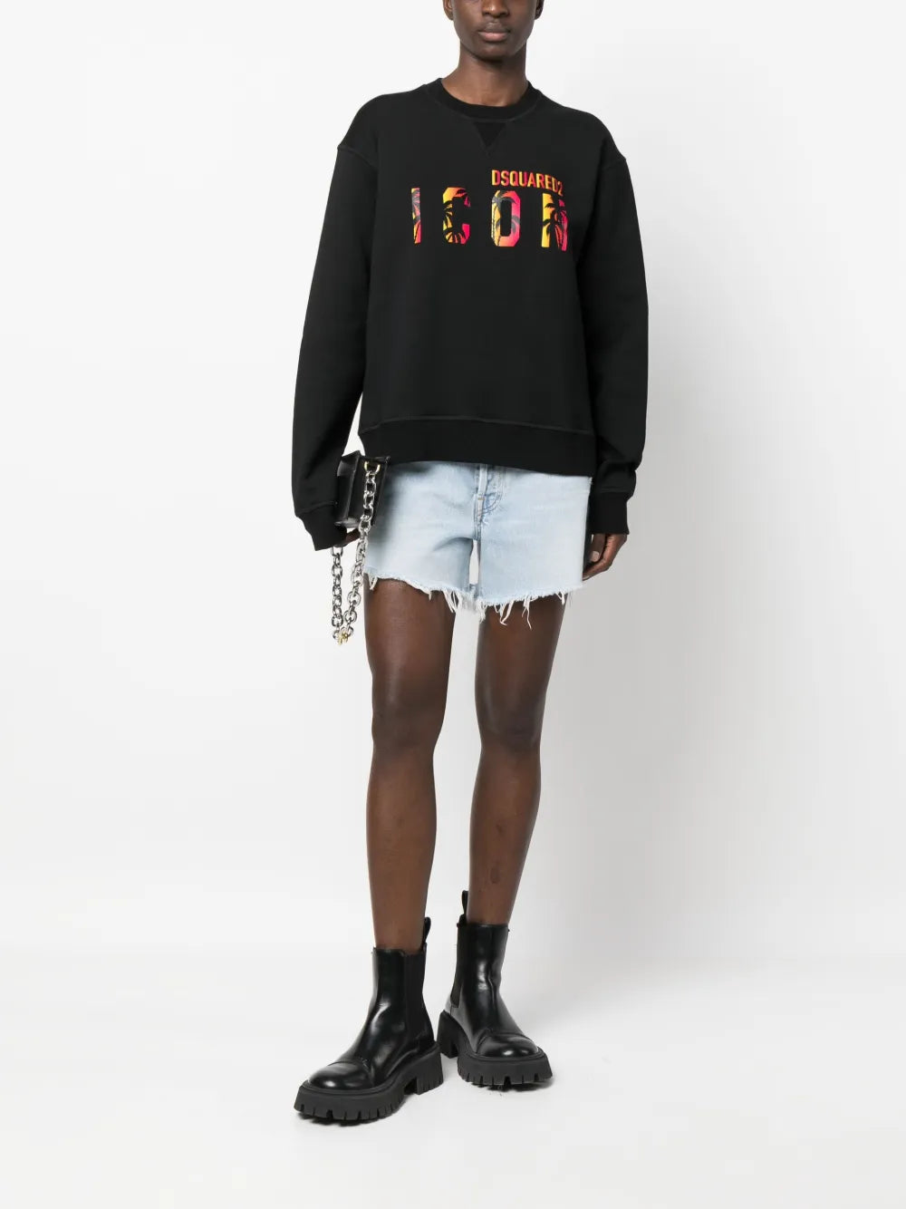 Icon' Print Cotton Sweatshirt
