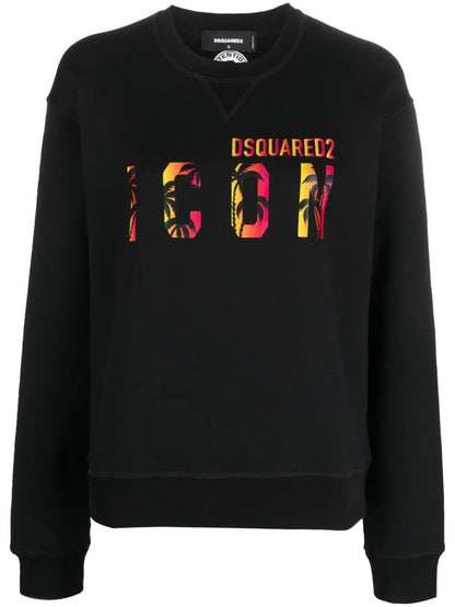 Icon' Print Cotton Sweatshirt