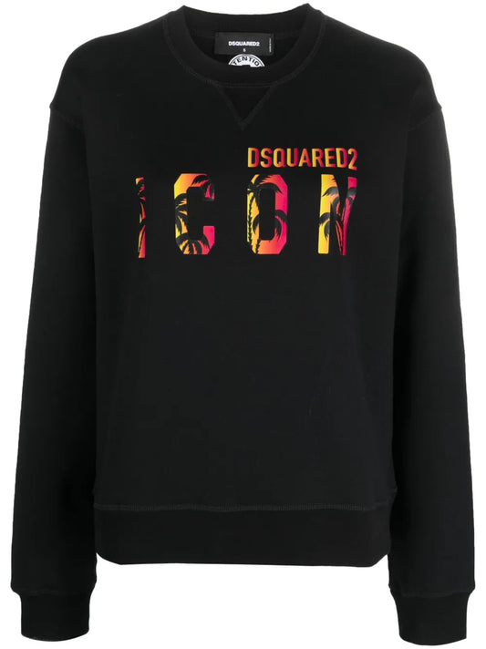 Icon' Print Cotton Sweatshirt