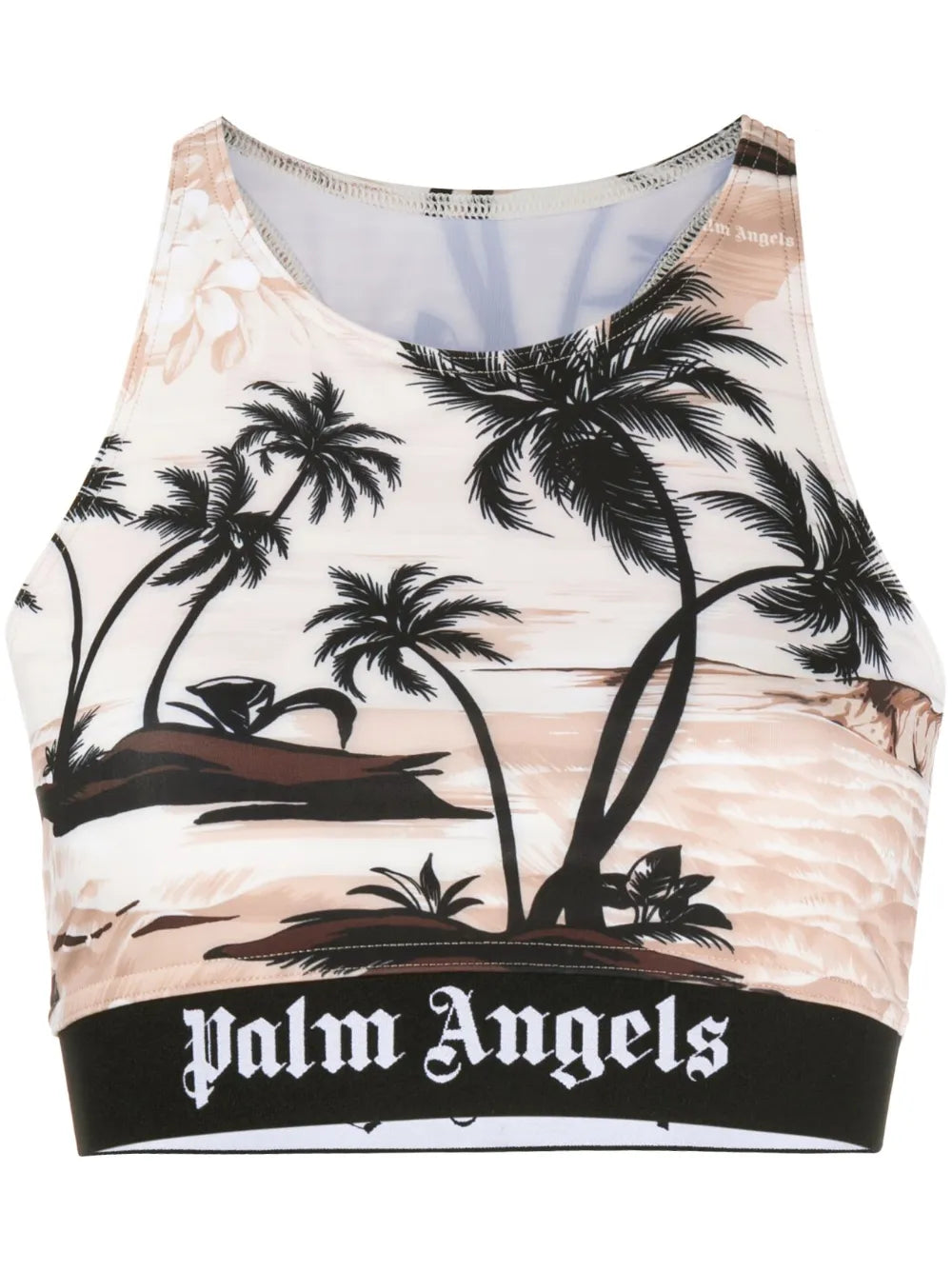 Palm-Print Crop Top