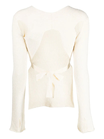 Open-Back Ribbed Knit Jumper